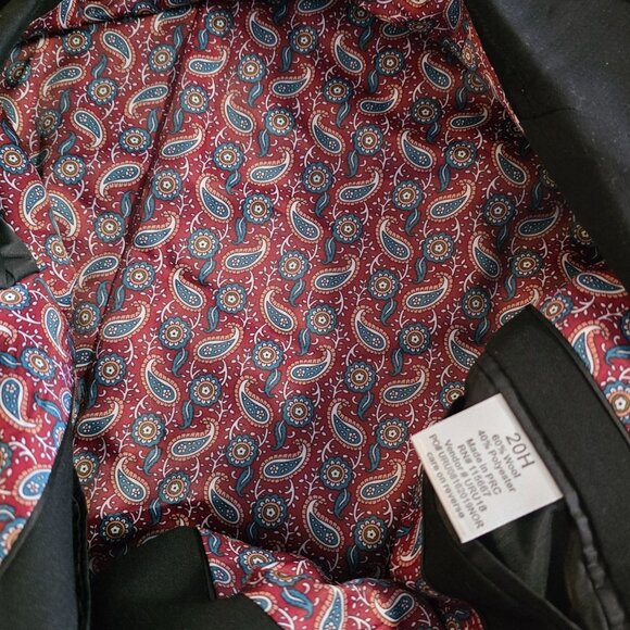 Isaac Mizrahi Boys Black Wool Blend Suit 2 Piece 20 Husky Slim Fit NEW Paisley - Picture 7 of 9